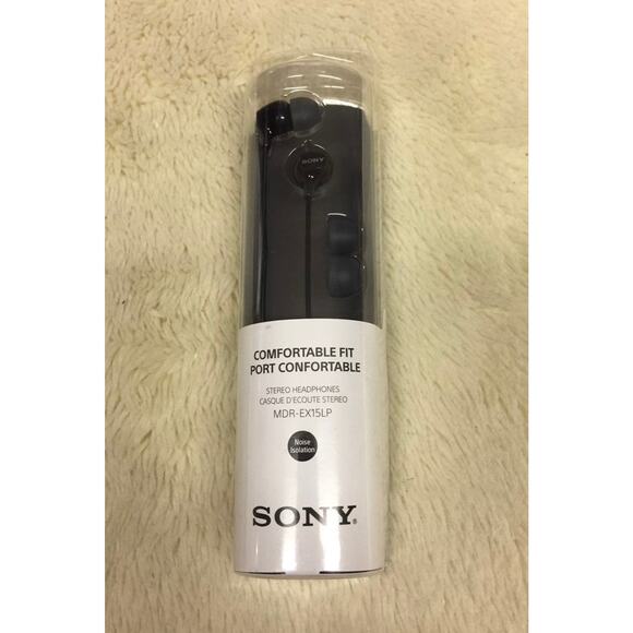 SONY HEADPHONE MDR-EX15LP BLACK - Picture 1 of 3